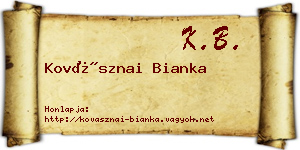 Kovásznai Bianka névjegykártya