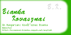 bianka kovasznai business card